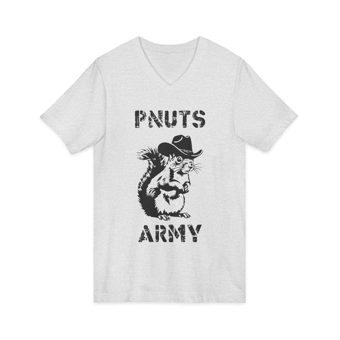 Peanuts Army V-Neck Tee — Vintage Cowboy Squirrel Graphic Shirt