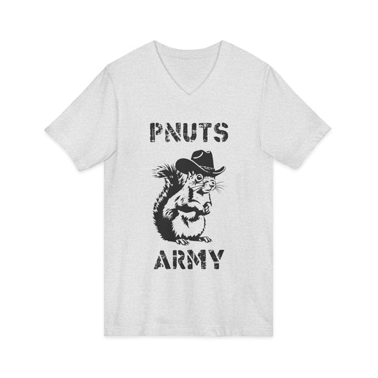 Peanuts Army V-Neck Tee — Vintage Cowboy Squirrel Graphic Shirt