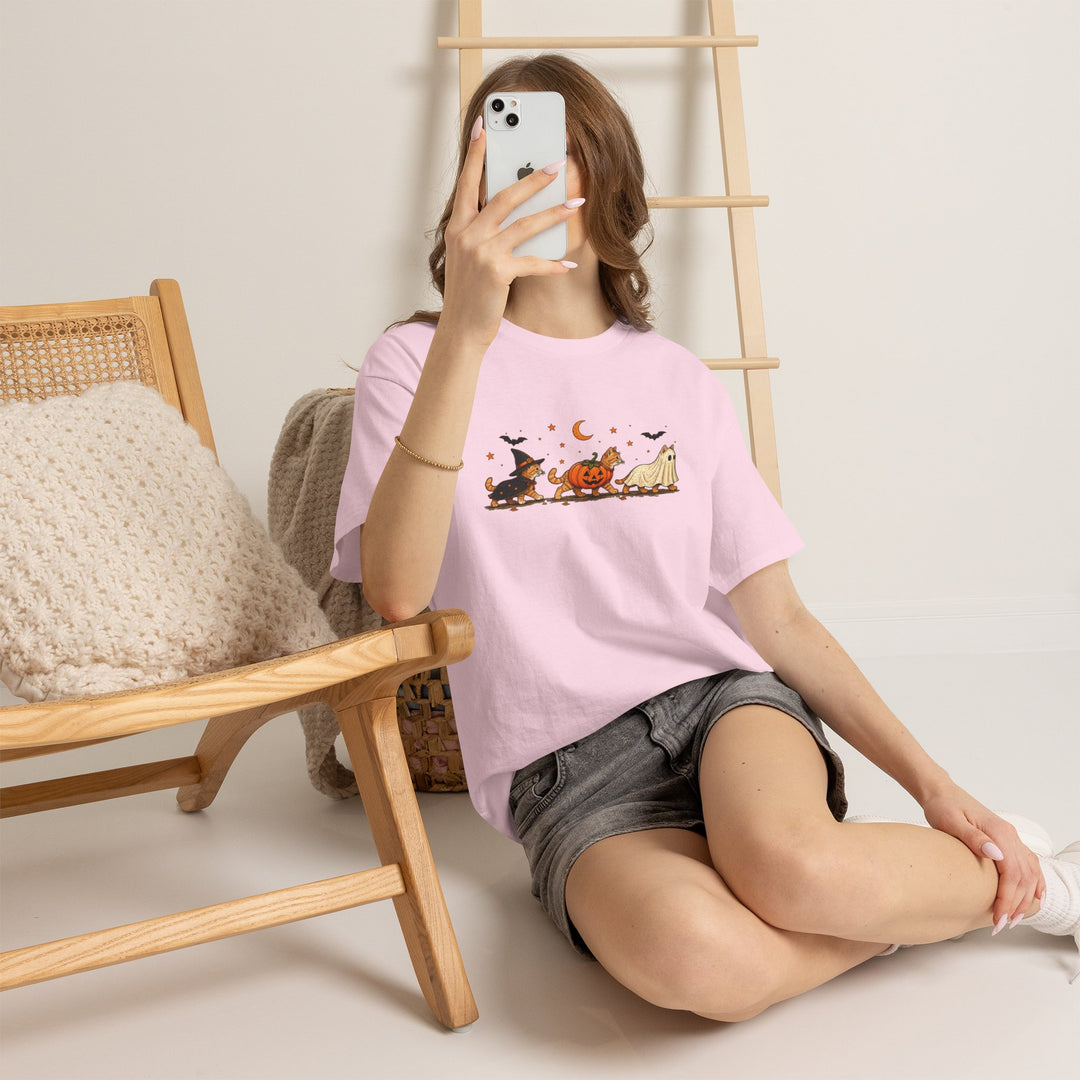 Halloween Costume Parade T-Shirt — Cute Witch, Pumpkin & Ghost Graphic Tee