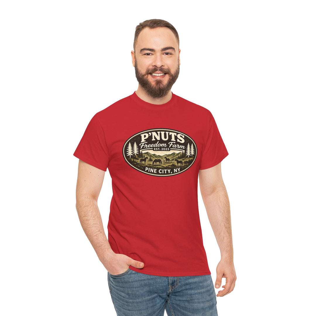 P'NUTS Freedom Farm Tee — Pine City, NY Vintage Farm Logo T-Shirt