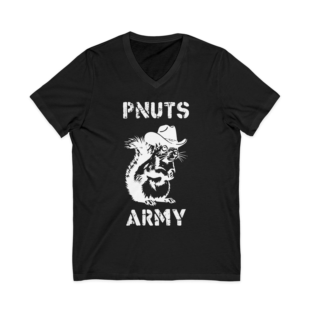 Peanuts Army V-Neck Tee — Vintage Cowboy Squirrel Graphic Shirt