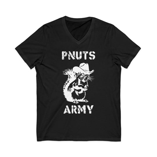 Peanuts Army V-Neck Tee — Vintage Cowboy Squirrel Graphic Shirt
