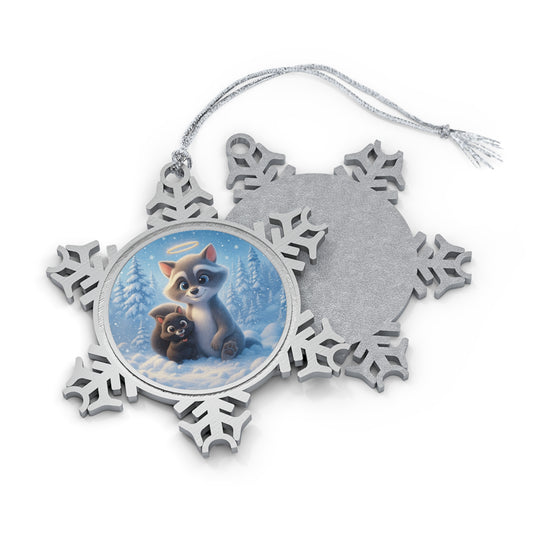 P'Nut & Fred Pewter Snowflake Ornament