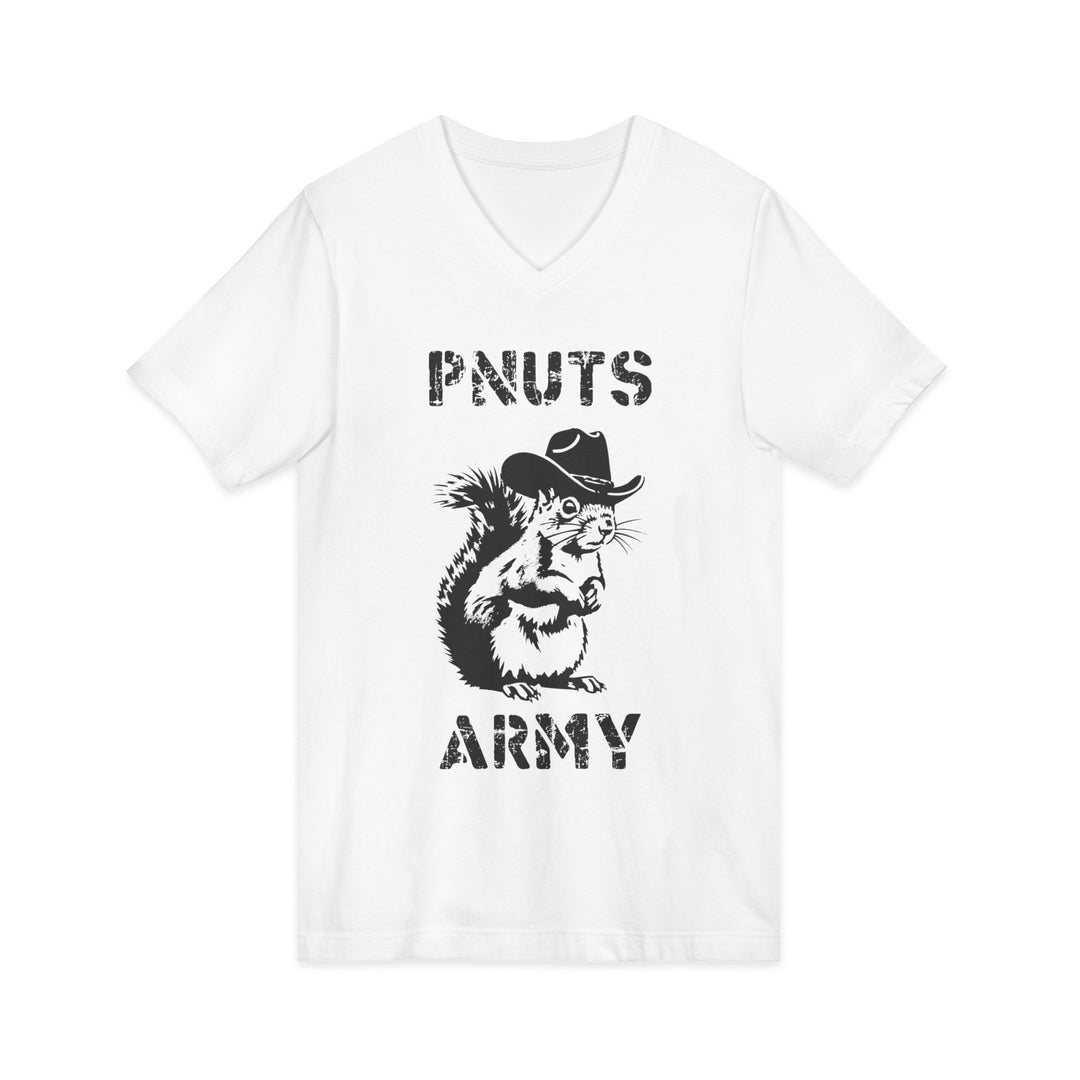 Peanuts Army V-Neck Tee — Vintage Cowboy Squirrel Graphic Shirt