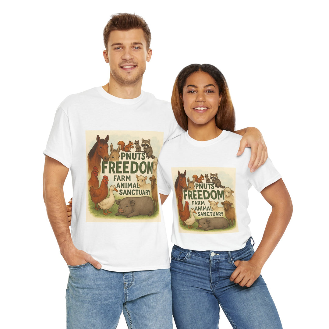P'Nut's Freedom Farm Animals Unisex Heavy Cotton Tee