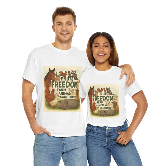 P'Nut's Freedom Farm Animals Unisex Heavy Cotton Tee