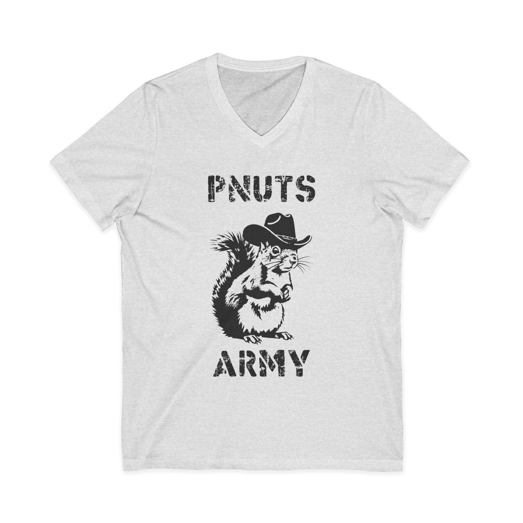 Peanuts Army V-Neck Tee — Vintage Cowboy Squirrel Graphic Shirt