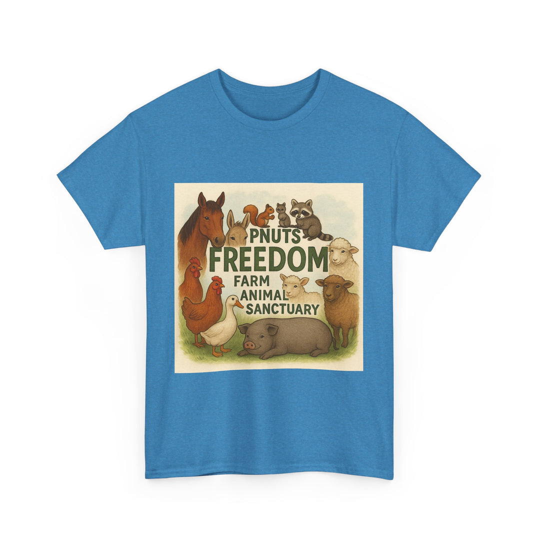 P'Nut's Freedom Farm Animals Unisex Heavy Cotton Tee