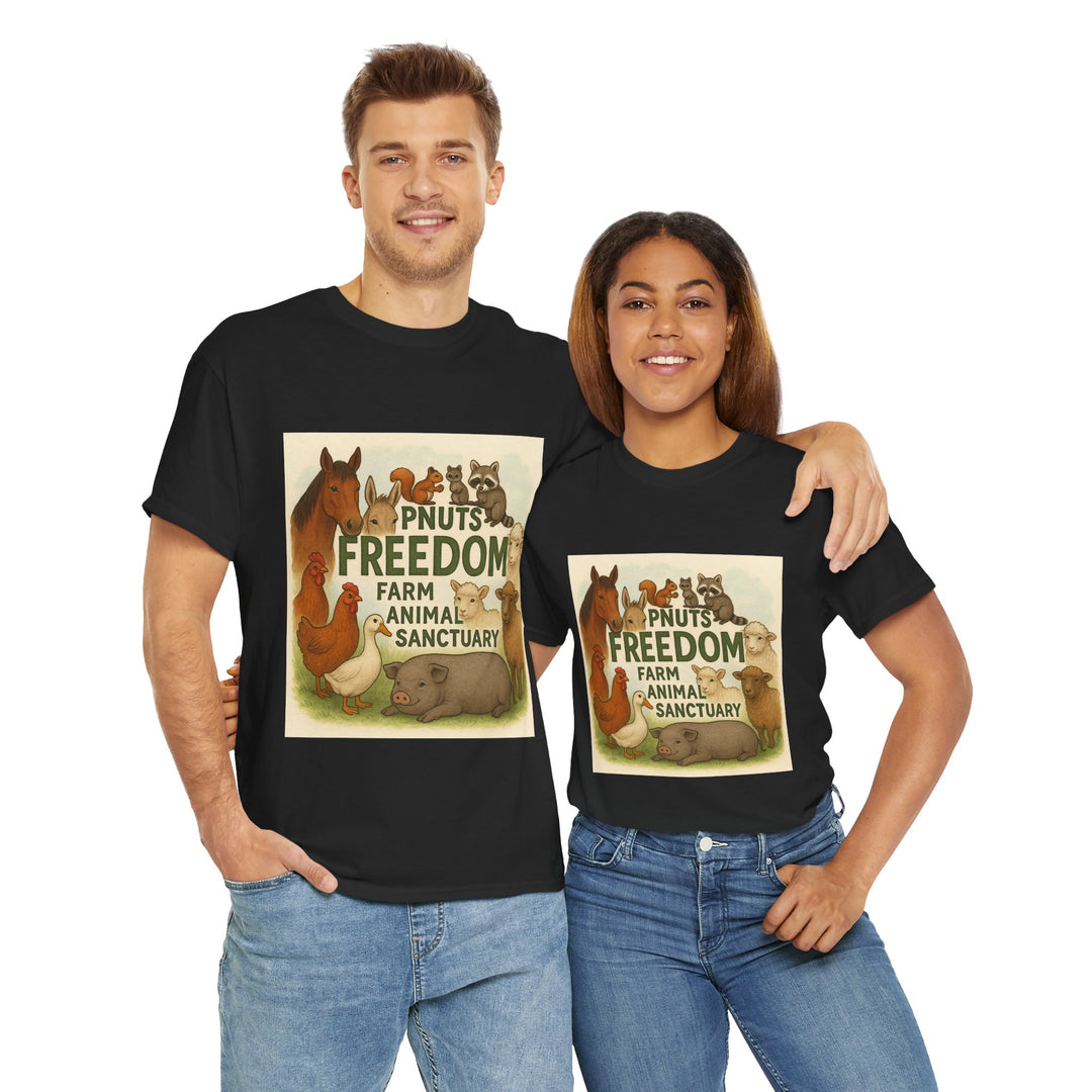 P'Nut's Freedom Farm Animals Unisex Heavy Cotton Tee