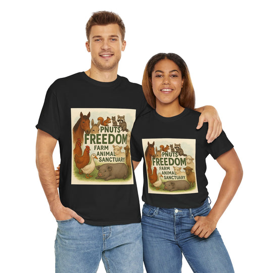 P'Nut's Freedom Farm Animals Unisex Heavy Cotton Tee