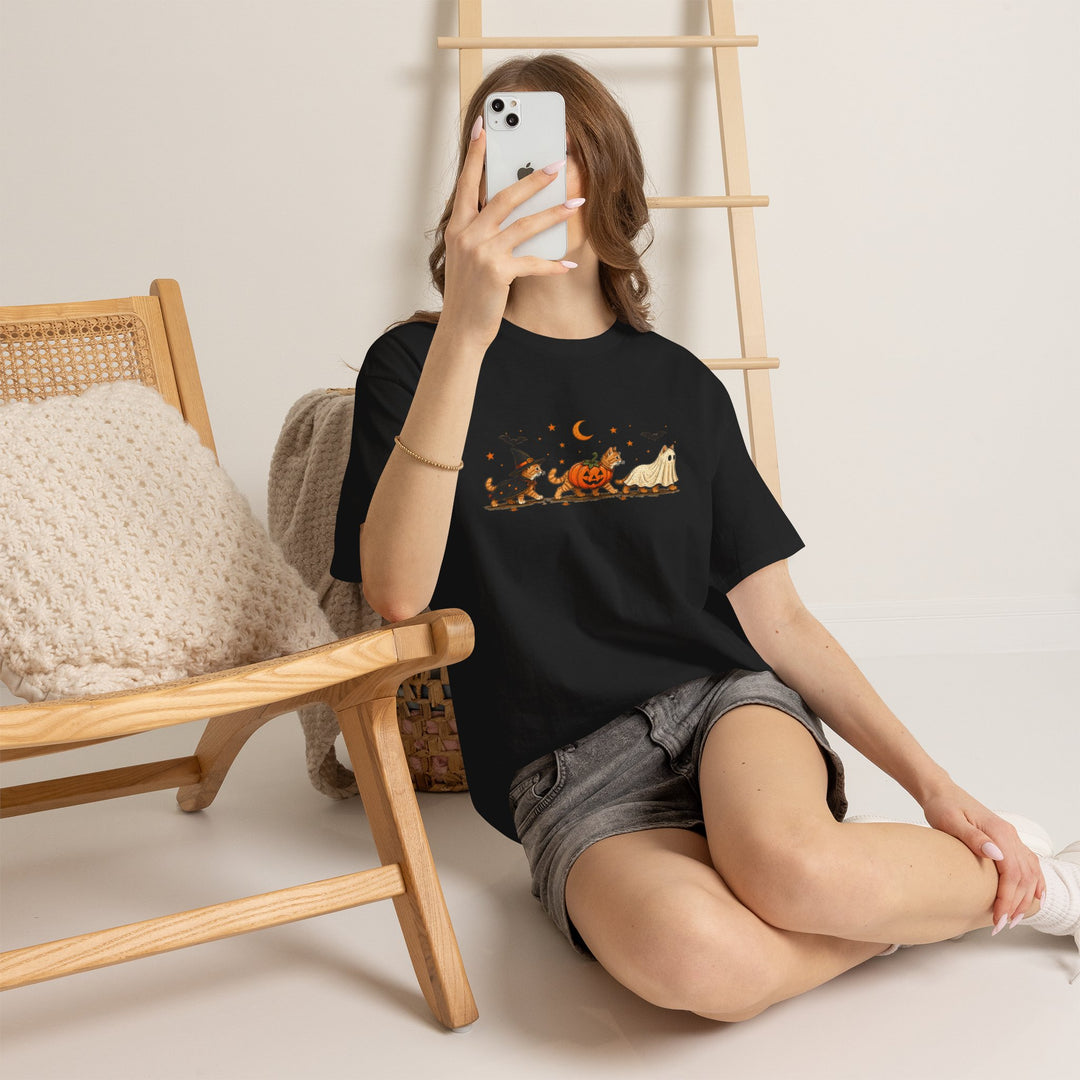 Halloween Costume Parade T-Shirt — Cute Witch, Pumpkin & Ghost Graphic Tee