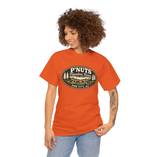 P'NUTS Freedom Farm Tee — Pine City, NY Vintage Farm Logo T-Shirt