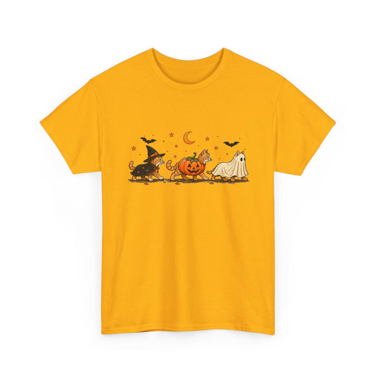 Halloween Costume Parade T-Shirt — Cute Witch, Pumpkin & Ghost Graphic Tee