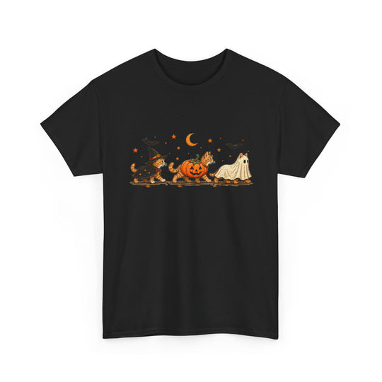 Halloween Costume Parade T-Shirt — Cute Witch, Pumpkin & Ghost Graphic Tee