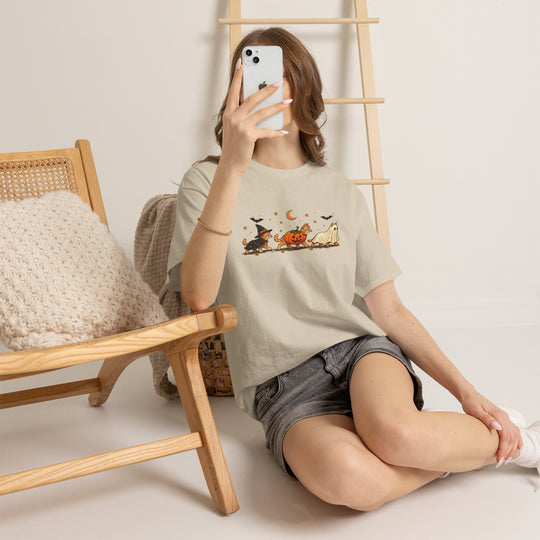 Halloween Costume Parade T-Shirt — Cute Witch, Pumpkin & Ghost Graphic Tee