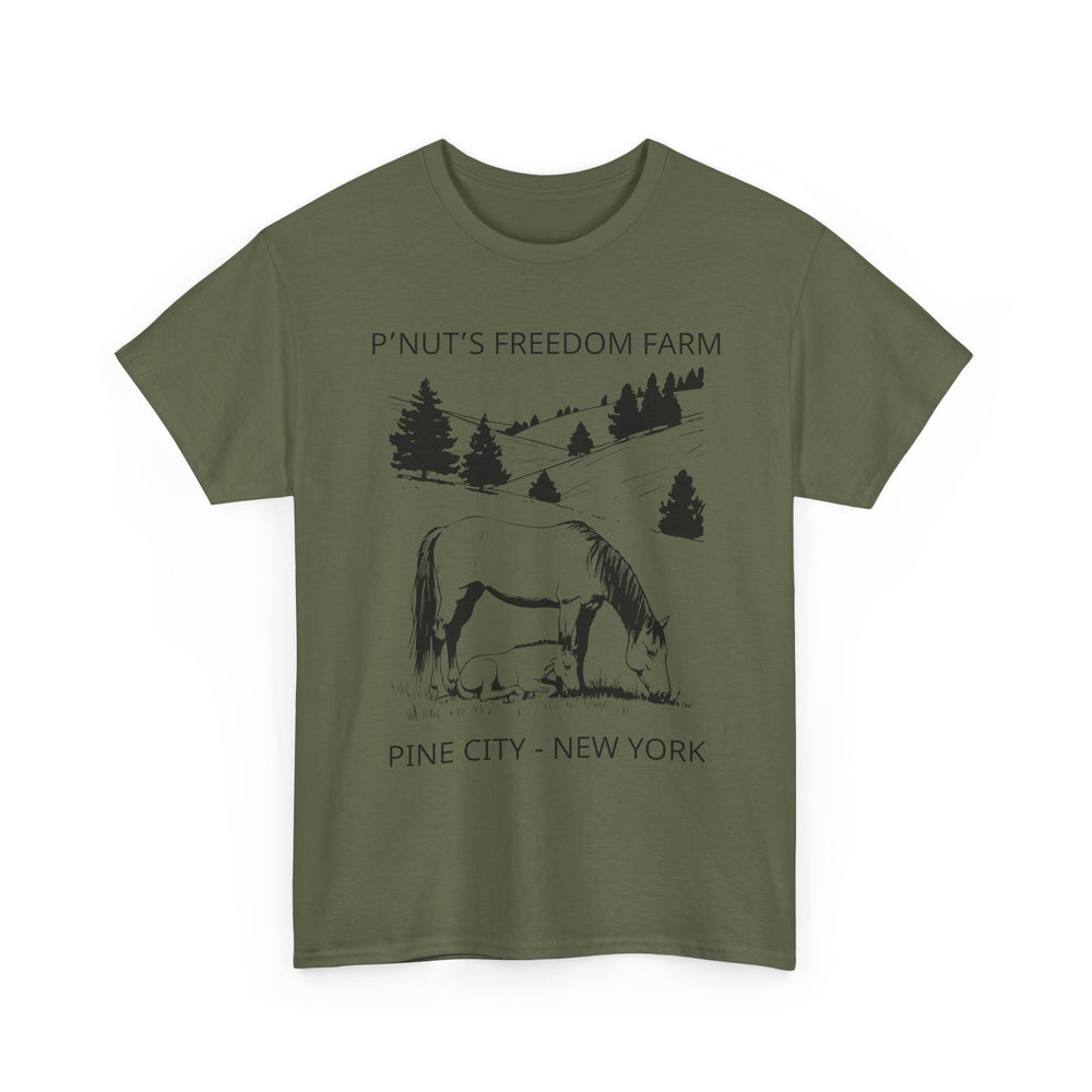 Horses T‑Shirt — P'Nut’s Freedom Farm, Pine City NY