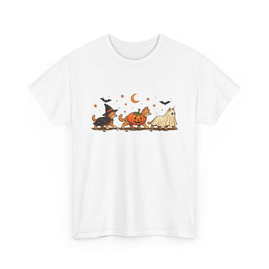 Halloween Costume Parade T-Shirt — Cute Witch, Pumpkin & Ghost Graphic Tee
