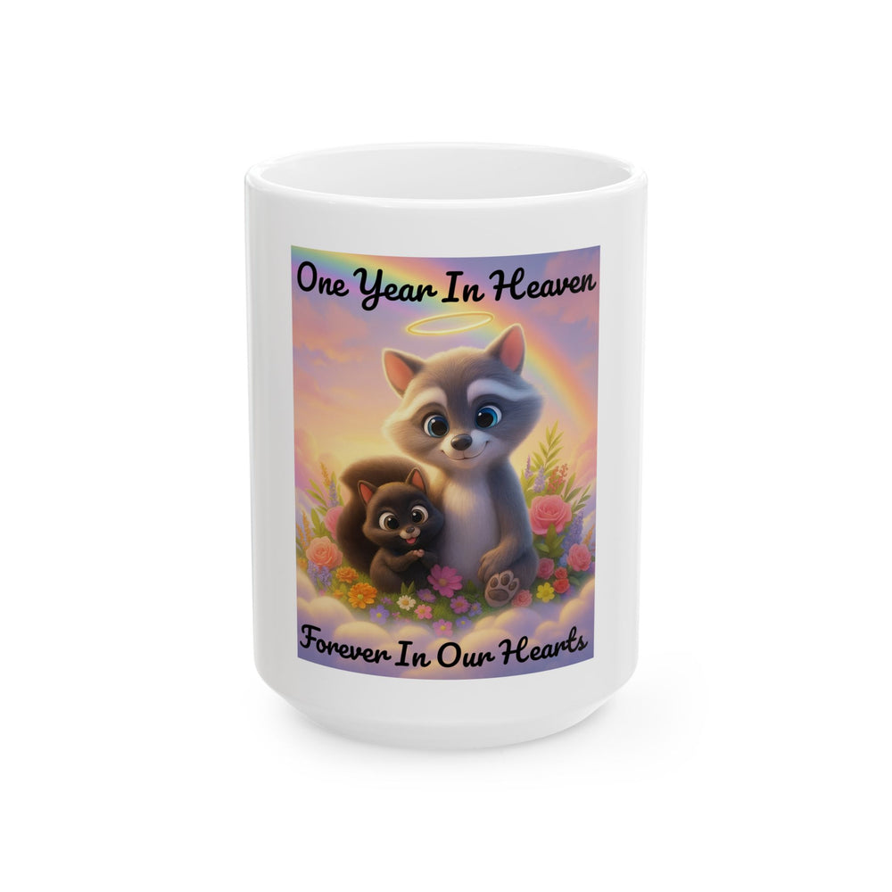 P'Nnut & Fred Memorial Ceramic Mug: One Year In Heaven, Forever In Our Hearts
