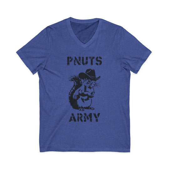 Peanuts Army V-Neck Tee — Vintage Cowboy Squirrel Graphic Shirt
