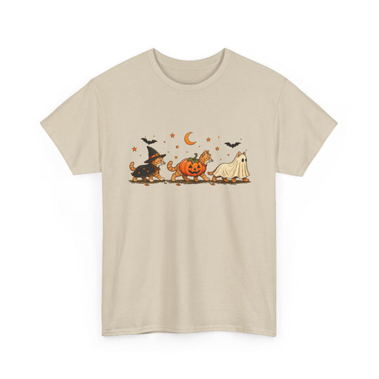 Halloween Costume Parade T-Shirt — Cute Witch, Pumpkin & Ghost Graphic Tee